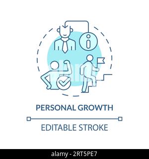 2D customizable thin line icon personal growth concept Stock Vector
