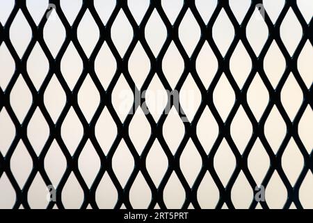 Expanded metal mesh panel pattern as background and design element Stock Photo