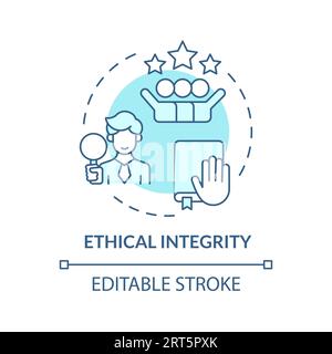 2D customizable thin line icon ethical integrity concept Stock Vector