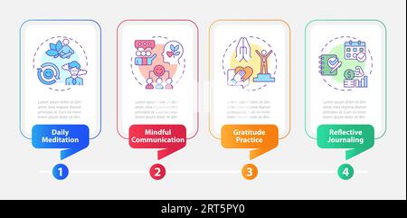 Colorful mindful entrepreneurship layout with linear icons Stock Vector