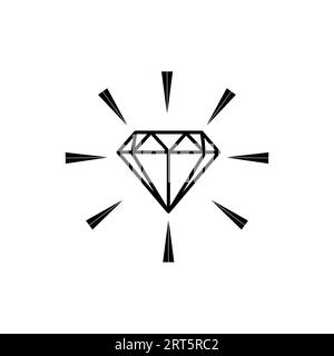 Diamond editable stroke outline icon isolated on white background flat vector illustration. Pixel perfect. Stock Vector