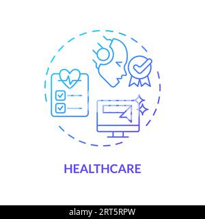 2D gradient healthcare line icon concept Stock Vector