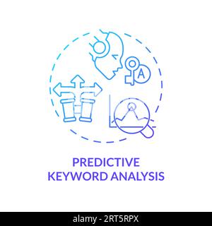 2D gradient predictive keyword analysis icon concept Stock Vector