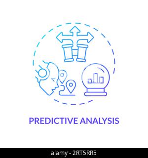 2D gradient predictive analysis line icon concept Stock Vector