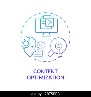 2D gradient content optimization line icon concept Stock Vector