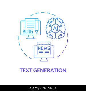 2D gradient text generation line icon concept Stock Vector