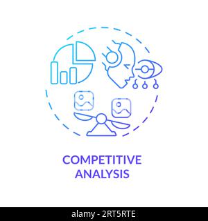 2D gradient competitive analysis line icon concept Stock Vector