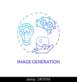 2D gradient image generation line icon concept Stock Vector