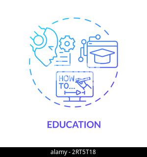 2D gradient education line icon concept Stock Vector