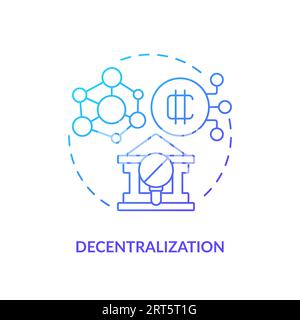 2D decentralization line icon concept Stock Vector