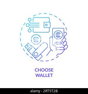 2D choose wallet line icon concept Stock Vector