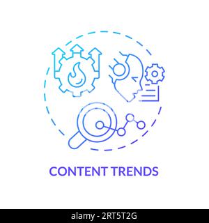2D gradient content trends line icon concept Stock Vector