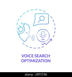 2D gradient voice search optimization line icon concept Stock Vector