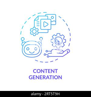 2D gradient content generation line icon concept Stock Vector