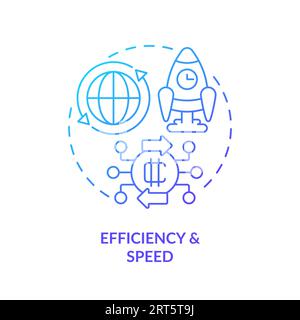 2D efficiency and speed blue line icon concept Stock Vector Image & Art ...