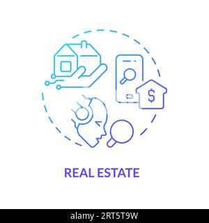2D gradient real estate line icon concept Stock Vector