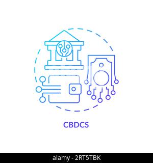2D CBDCs line icon concept Stock Vector