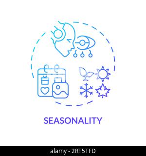 2D gradient seasonality line icon concept Stock Vector