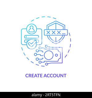 2D create account line icon concept Stock Vector