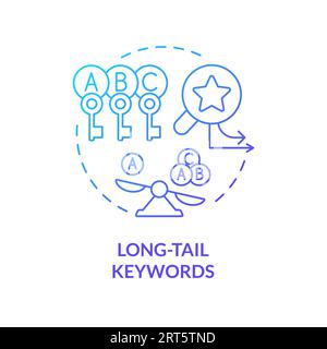 2D gradient long tail keywords line icon concept Stock Vector