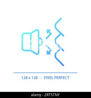 Pixel perfect sound deflection gradient thin linear icon Stock Vector
