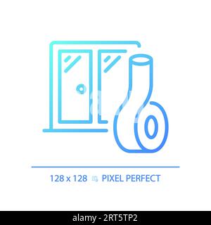 Pixel perfect soundproof windows gradient thin linear icon Stock Vector