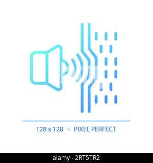 Pixel perfect soundproof material gradient thin linear icon Stock Vector