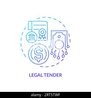 2D legal tender line icon concept Stock Vector