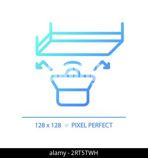 Pixel perfect soundproof ceiling gradient thin linear icon Stock Vector