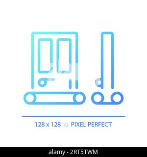 Pixel perfect door seal gradient thin linear icon Stock Vector