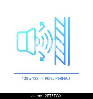 Pixel perfect soundproof layer gradient thin linear icon Stock Vector
