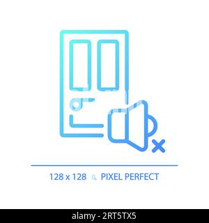 Pixel perfect soundproof door gradient thin linear icon Stock Vector