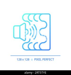 Pixel perfect sound absorption gradient thin linear icon Stock Vector