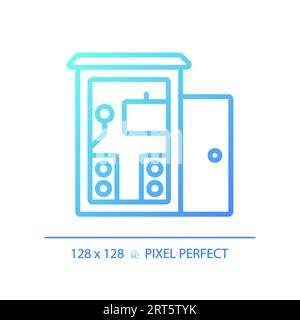 Pixel perfect soundproof music studio gradient thin icon Stock Vector
