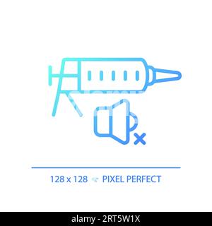 Pixel perfect soundproof sealant gradient thin linear icon Stock Vector