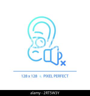 Pixel perfect earplug gradient thin linear icon Stock Vector