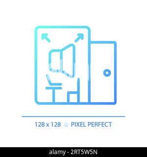Pixel perfect soundproof room gradient thin linear icon Stock Vector