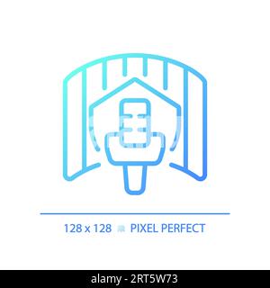 Pixel perfect soundproof studio gradient thin linear icon Stock Vector