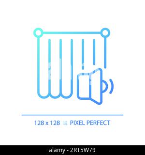 Pixel perfect soundproof curtain gradient thin linear icon Stock Vector