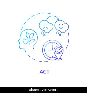 2D ACT gradient line icon concept Stock Vector