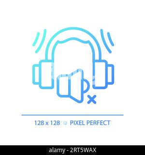 Pixel perfect earmuffs gradient thin linear icon Stock Vector