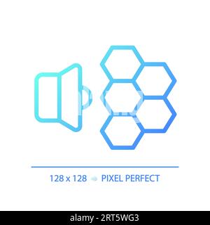 Pixel perfect soundproof wallpaper gradient thin linear icon Stock Vector