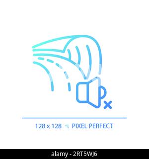 Pixel perfect soundproof road gradient thin linear icon Stock Vector