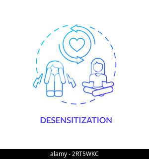 2D desensitization gradient line icon concept Stock Vector