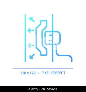 Pixel perfect soundproof material gradient thin linear icon Stock Vector
