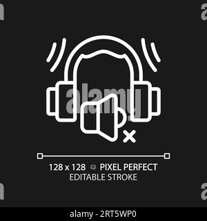 Customizable earmuffs white thin linear icon Stock Vector
