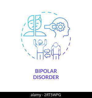 2D bipolar disorder gradient line icon concept Stock Vector