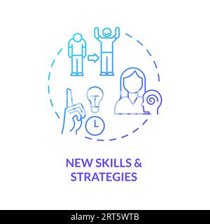 2D new skills and strategies gradient line icon concept Stock Vector