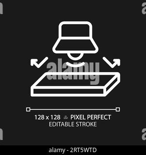 Customizable soundproof flooring white thin linear icon Stock Vector