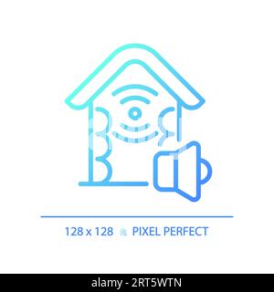 Pixel perfect soundproof walls gradient thin linear icon Stock Vector